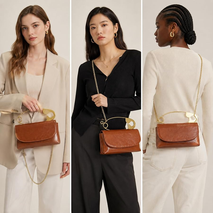 Women Small Safety Pin Shaped Crossbody Purse Bag | Amazon (US)