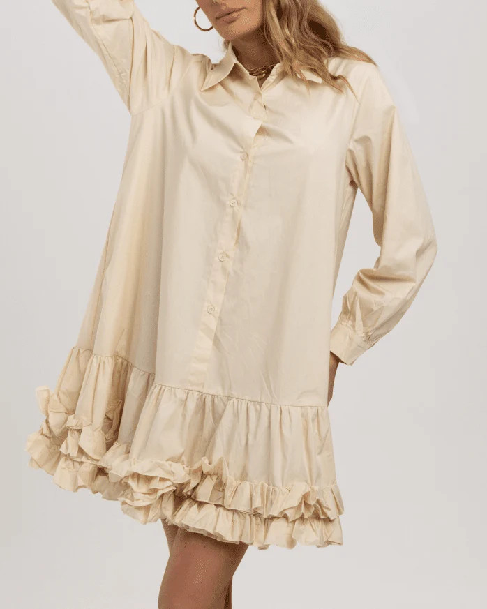 Rachel - Shirt Dress - Beige | Cecelia New York