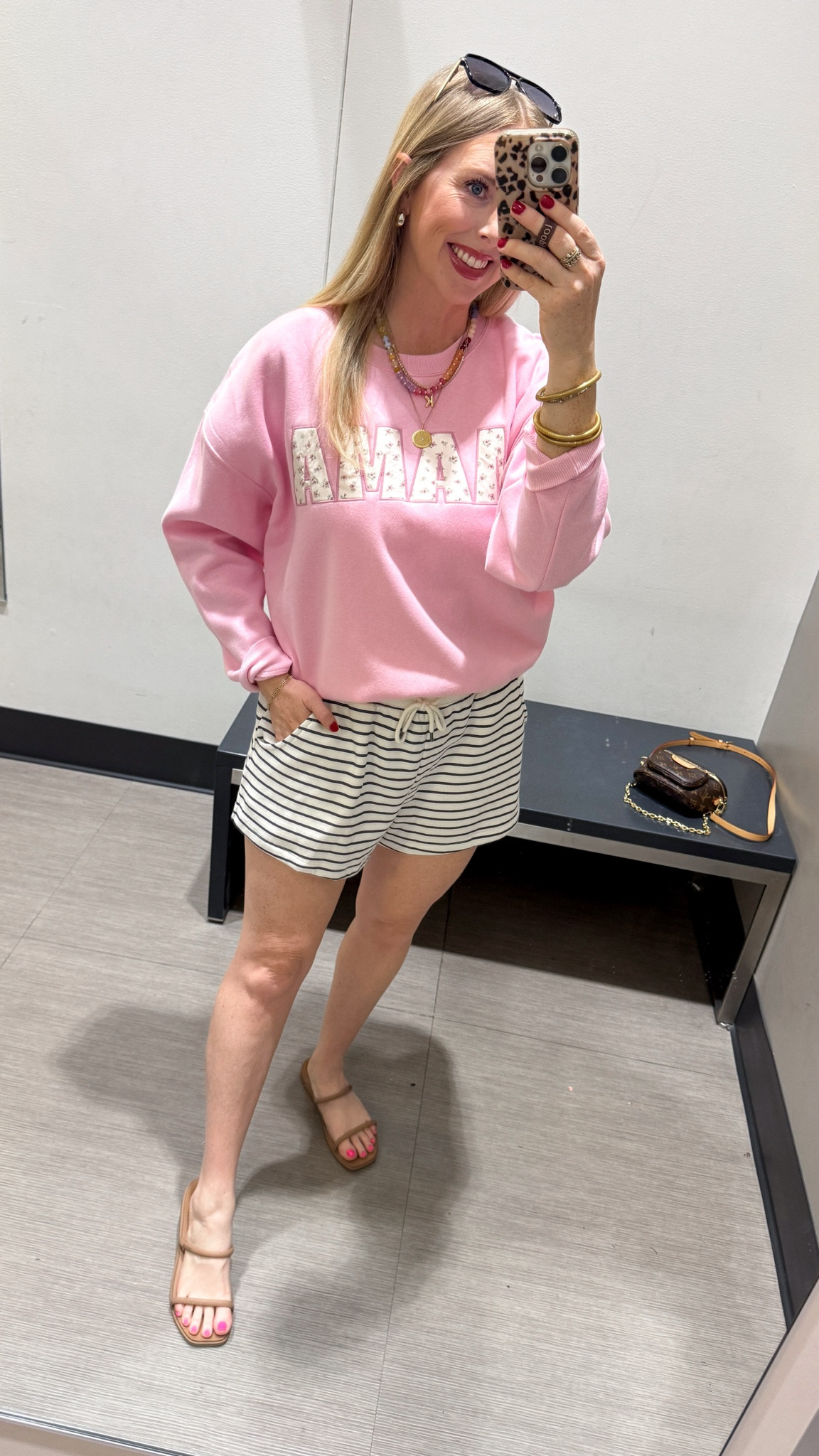 Target mom sweatshirt & striped shorts 

#LTKmomlife #LTKootd