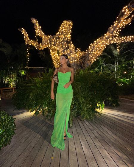 Birthday dress - sheer green Michael Costello via Revolve tropical style maxi dress also great for a beach wedding guest 

#LTKstyletip #LTKtravel #LTKHoliday