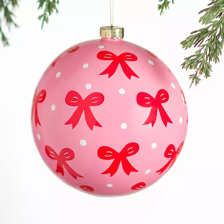 Pink and Red Bows Ornament, 6 in. | Kirklands Home | Kirklands