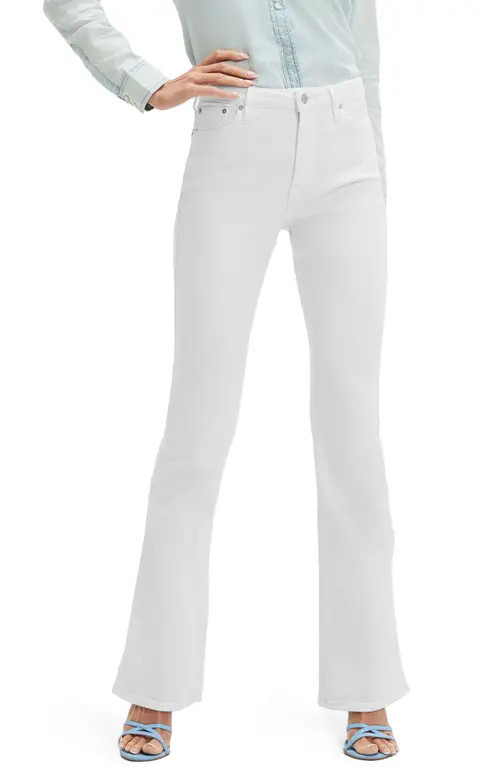 GUESS Sexy Flare High Waist Jeans in Pure White at Nordstrom, Size 25 X 32 | Nordstrom