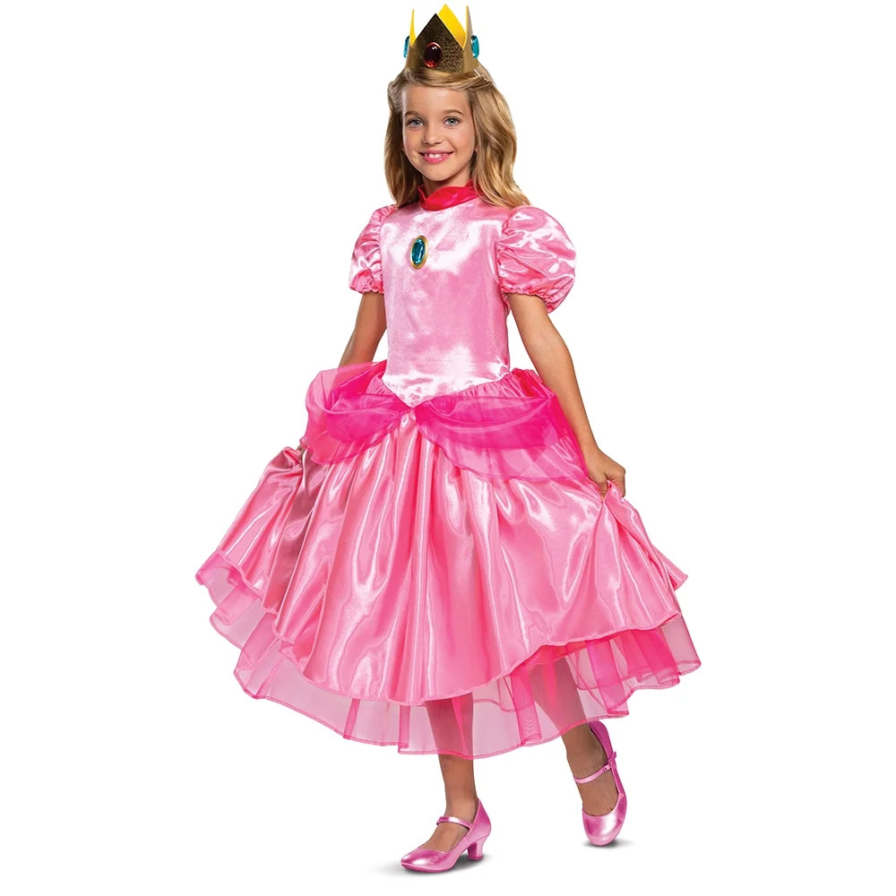 Super Mario Bros Girls Princess Peach Halloween Costume, Sizes S-L | Walmart (US)