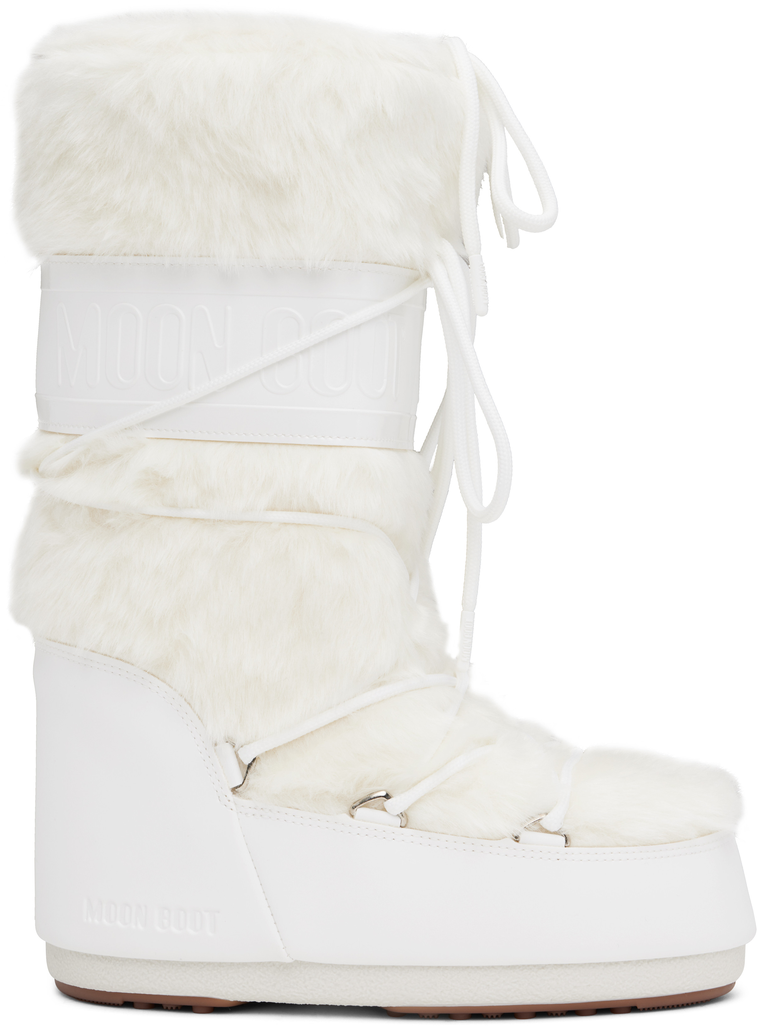 Moon Boot White Icon Faux-Fur Boots | SSENSE