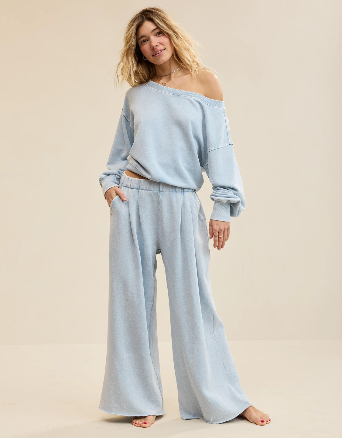 Aerie Street Trouser Women's Cloud Wash M | Aerie