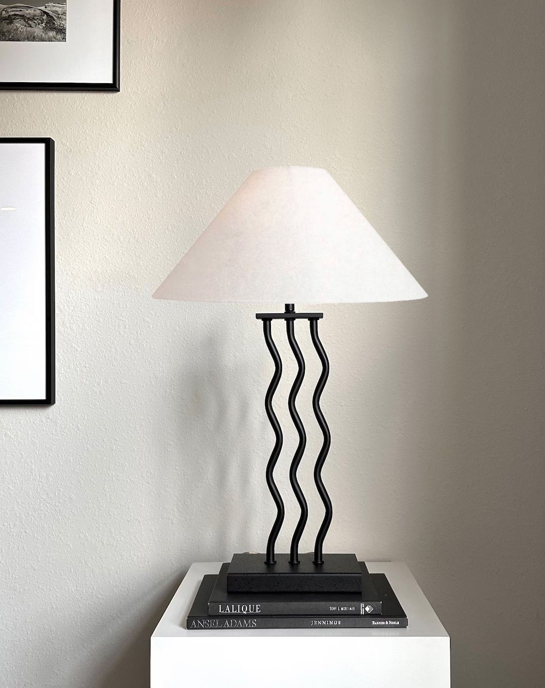 Postmodern Memphis Style Wavy Vintage Lamp (shade not included) | Etsy (US)