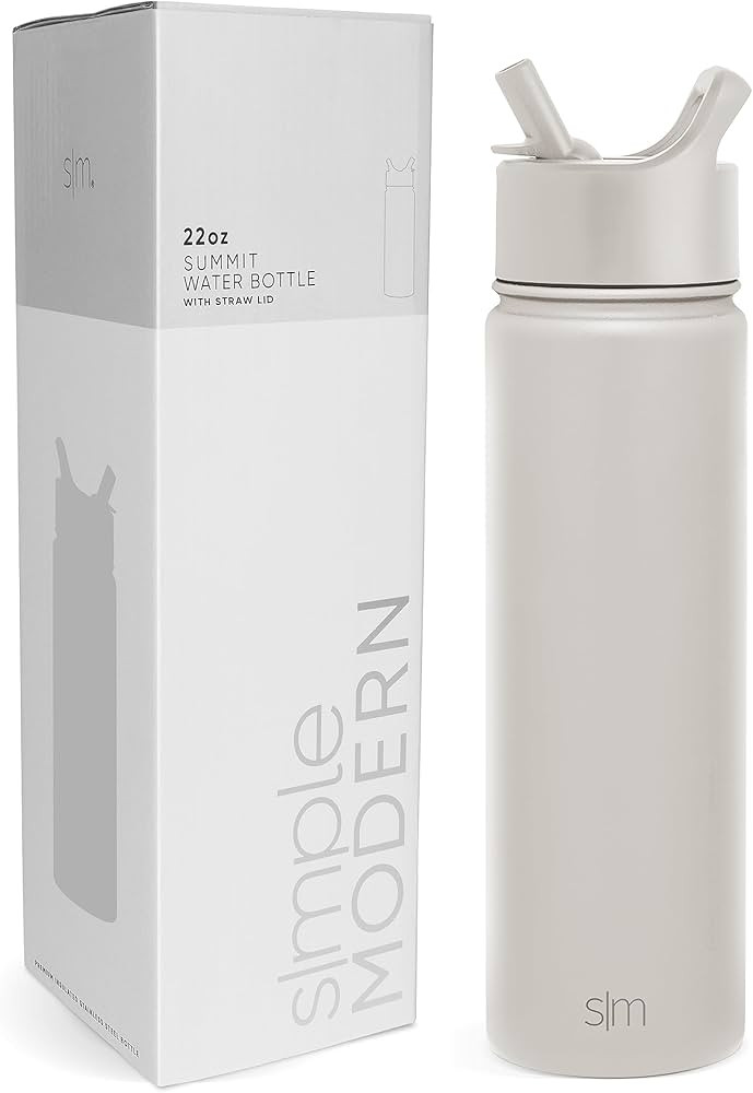 Simple Modern Water Bottle with Straw Lid Vacuum Insulated Stainless Steel Metal Thermos | Reusab... | Amazon (US)