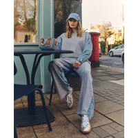 River Island Womens Grey Denim Hybrid Wide Leg Joggers | River Island UK & IE