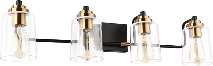 SOLFART Vintage Vanity Lights Bathroom Light Fixtures Over Mirror Wall Sconce Bath Lighting 4 Lig... | Amazon (US)