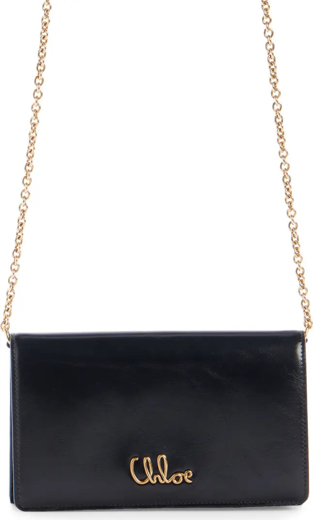 Iconic Script Leather Wallet On a Chain | Nordstrom