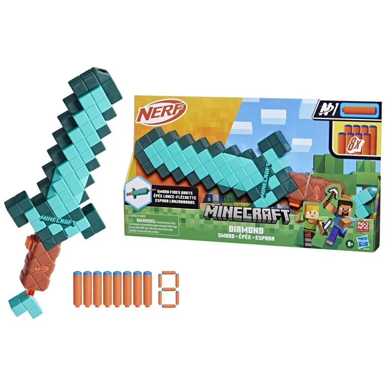Nerf Minecraft Sword Dart Blaster, Holiday Gifts for Kids - Walmart.com | Walmart (US)