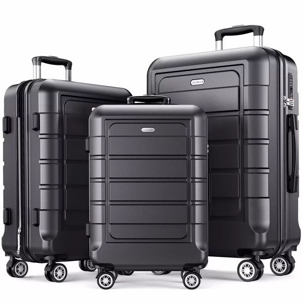 SHOWKOO Hard Shell Luggage Sets Expandable Double Spinner Wheels 2-Year Warranty TSA Lock 3Pcs Su... | Walmart (US)