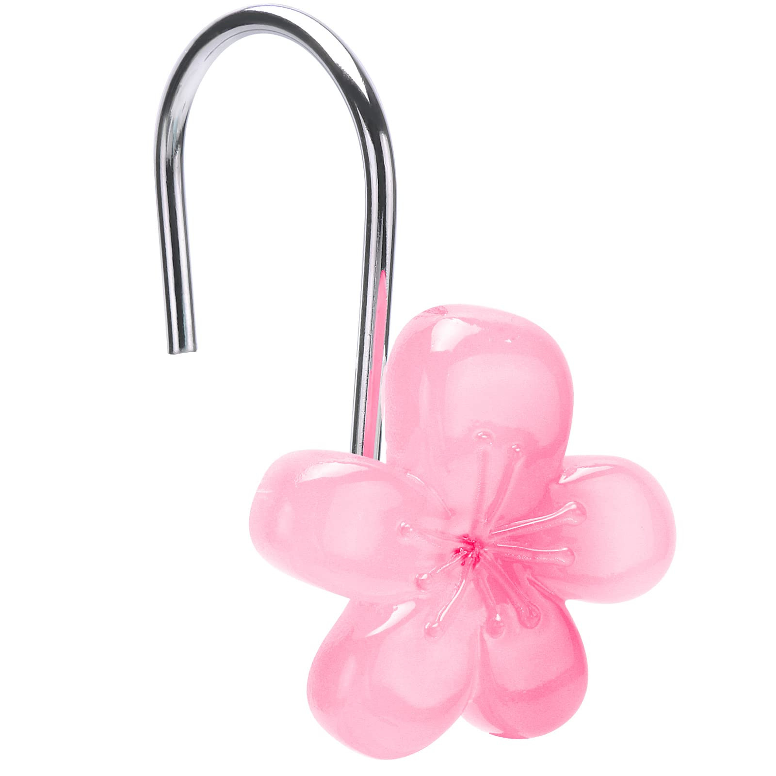 Flower Decorative Shower Curtain Hooks, Glowe in The Dardk, Elegant Style Shower Curtain Hangers ... | Amazon (US)