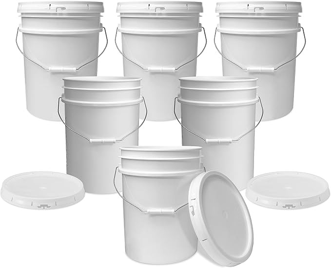 ePackageSupply 5 Gallon White Bucket & Lid - Durable 90 Mil All Purpose Pail - Food Grade - BPA F... | Amazon (US)