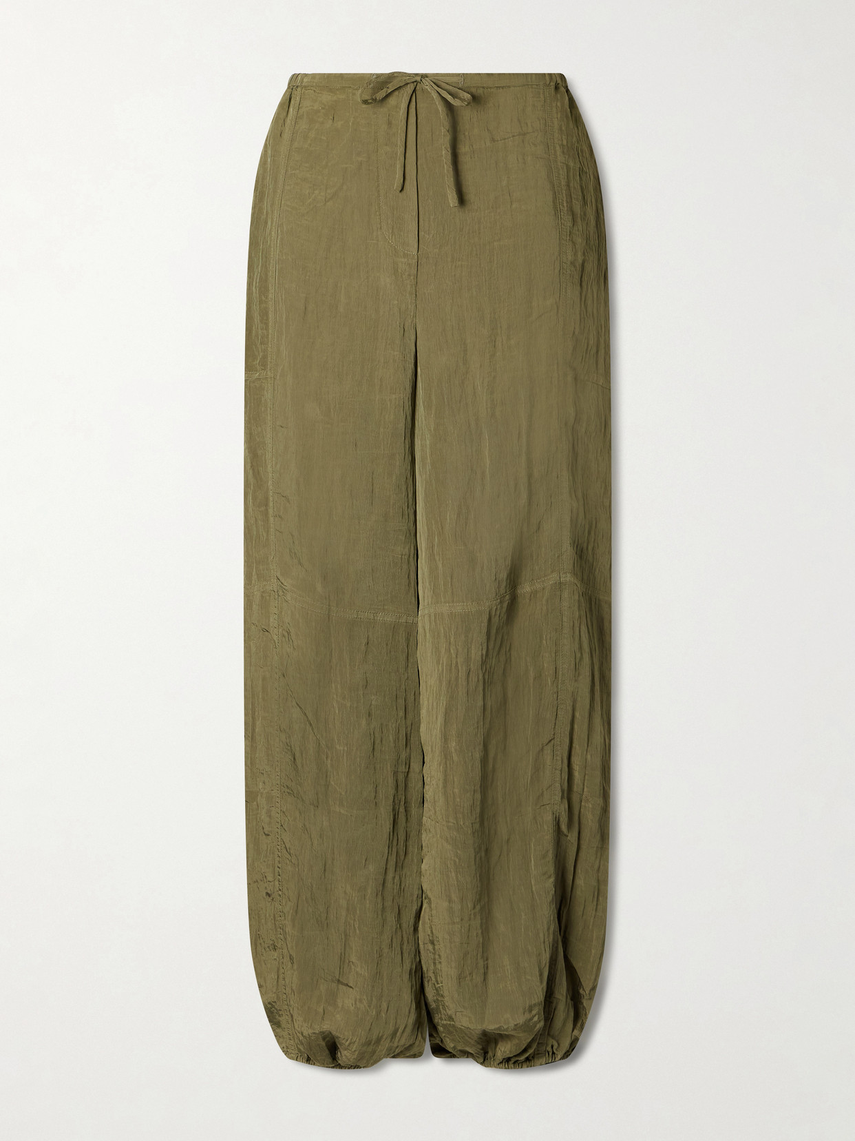 SIMKHAI - Freya Tapered Crepon Parachute Pants - Green | NET-A-PORTER (US)