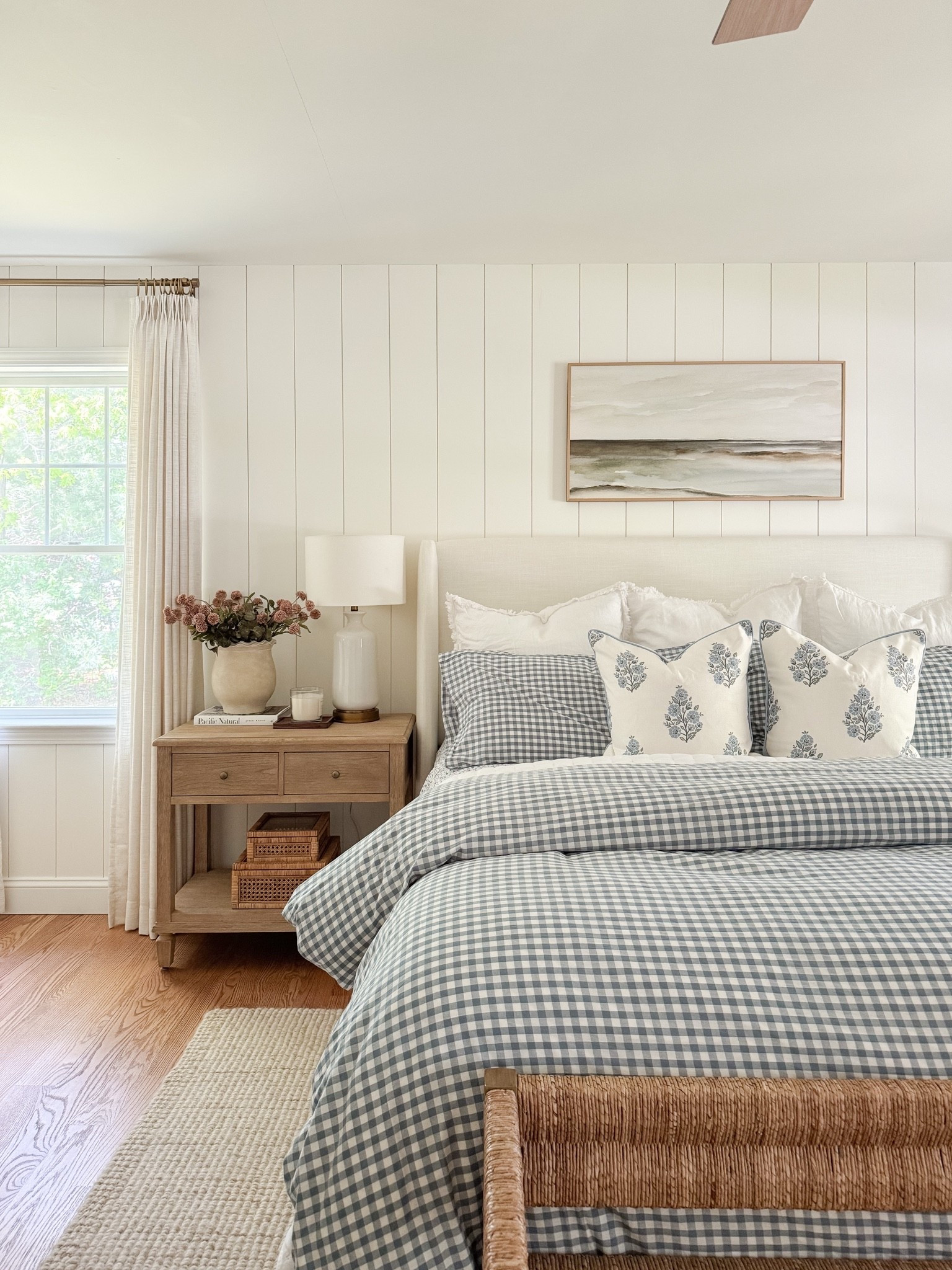 Layered coastal bedroom! This bedroom is all about relaxed layers, soft blues, and classic coastal patterns that make the space feel serene.

#LTKHome