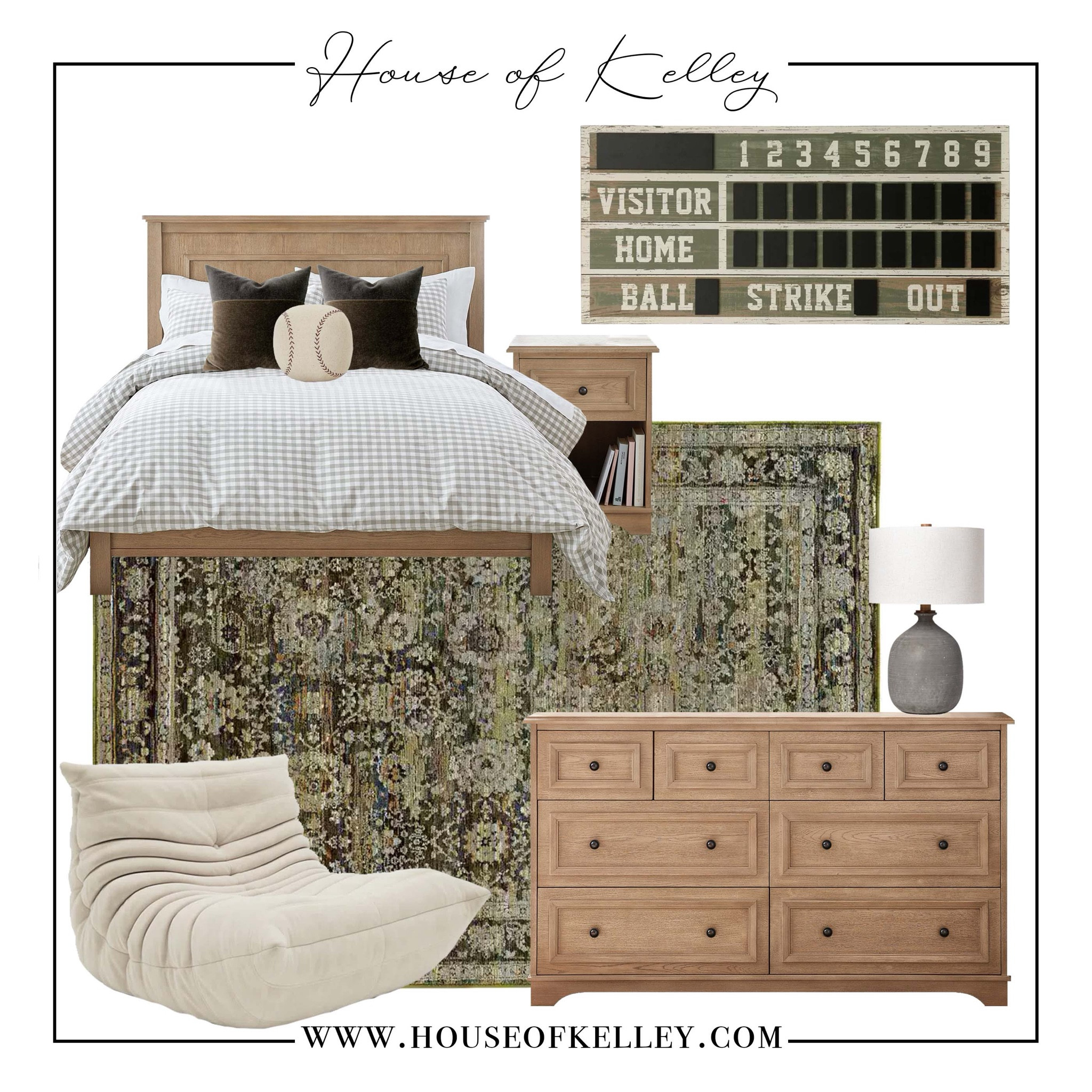 Teen boy bedroom, teenager, teenage boy bedroom, big boy bedroom refresh, boy neutral bedroom, green bedroom, baseball bedroom, big boy room, bedroom makeover, sibling shared room, room for brothers, wooden bed, wood nightstand, bedside lamp, nightstand lamp, gray lamp, baseball score board, baseball artwork, sports artwork,  boy wall art, pottery barn teen, green bedding, wood dresser drawers, interior design, teenage bedding, Wayfair furniture, bedroom furniture, brown rug, brown room, plaid rug, boy throw pillows, brown pillows, green pillow, gray pillow, gingham bedding, gray bedding, plaid bedding, striped pillow, bean bag chair.

#LTKStyleTip #LTKHome #LTKxWayfair