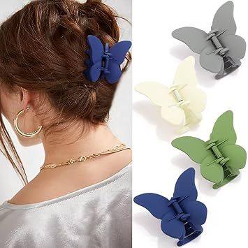 ATODEN 4 Pcs Hair Claw Clips for Women 2.36'' Butterfly Hair Clips for Girls Nonslip Strong Hold ... | Amazon (US)