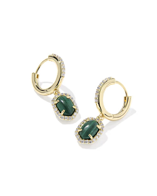 Daphne Gold Crystal Frame Huggie Earrings | Kendra Scott