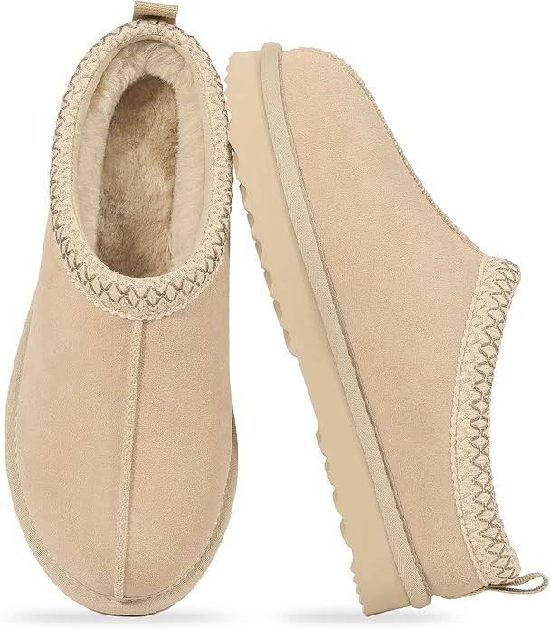 Litfun Women's Fuzzy House Slippers Genuine Suede Fluffy Winter Slipper Cozy Furry Warm Shoes Ind... | Amazon (US)