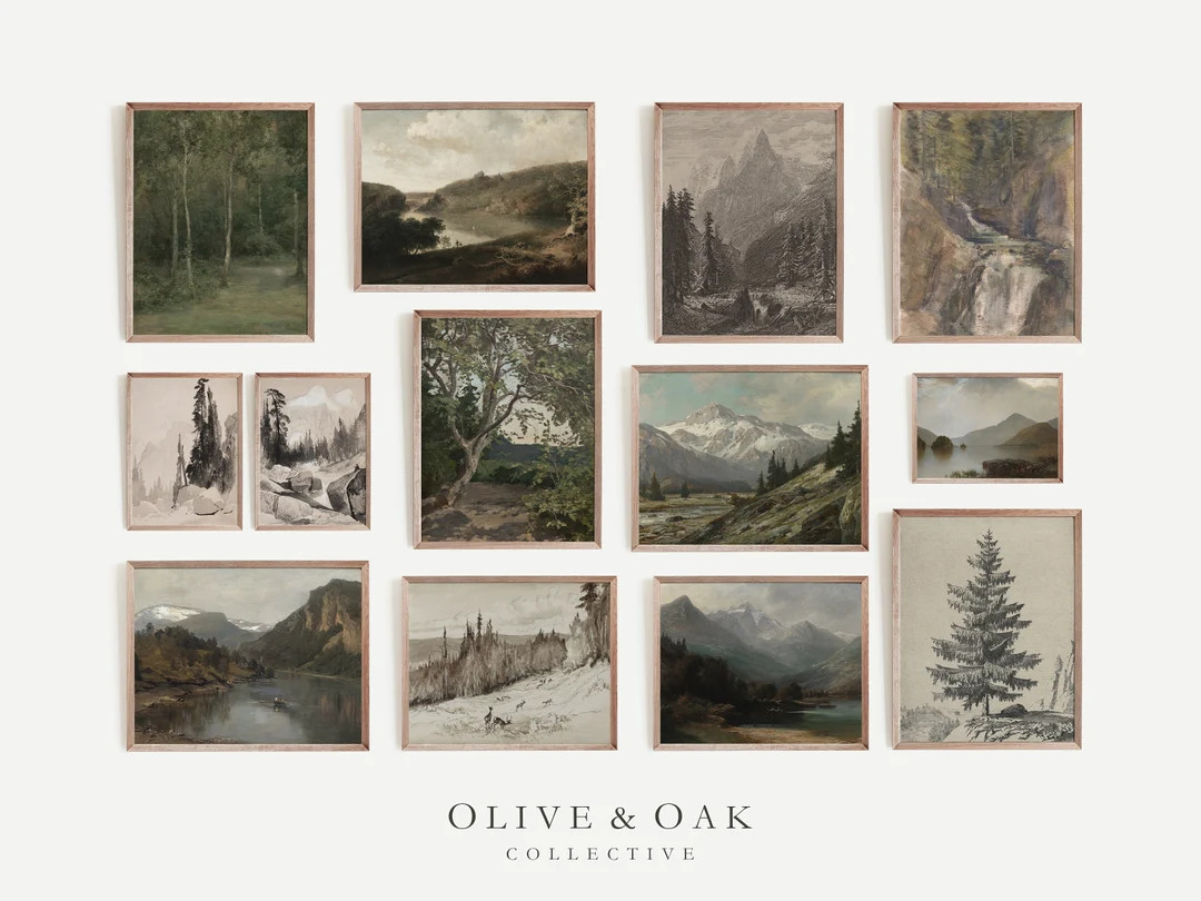 Rustic Gallery Wall Print SET / Cabin Decor Wall Art PRINTABLE / Vintage Paintings / #G48 | Etsy (US)