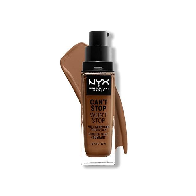 NYX PROFESSIONAL MAKEUP Can't Stop Won't Stop Foundation, 24h Full Coverage Matte Finish - Cappuc... | Amazon (US)
