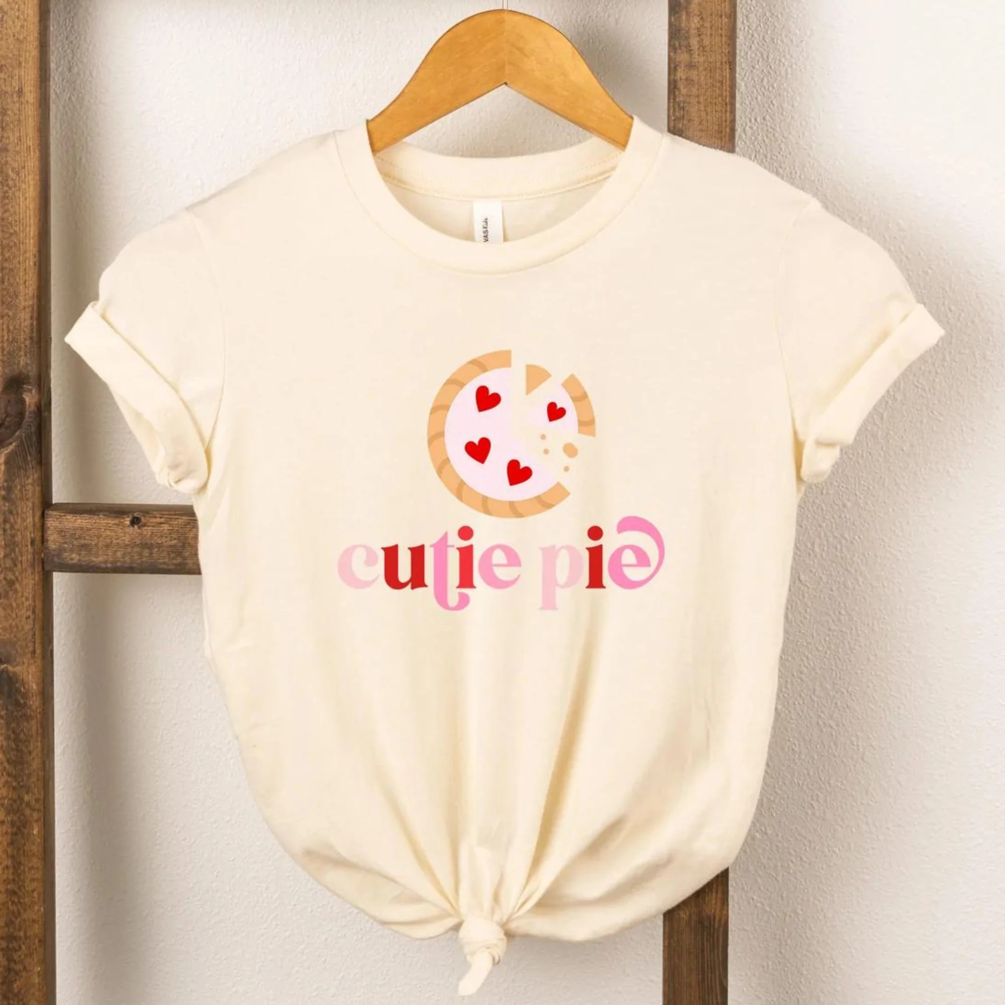Cutie Pie Short Sleeve Toddler Tee, Cream | SpearmintLOVE