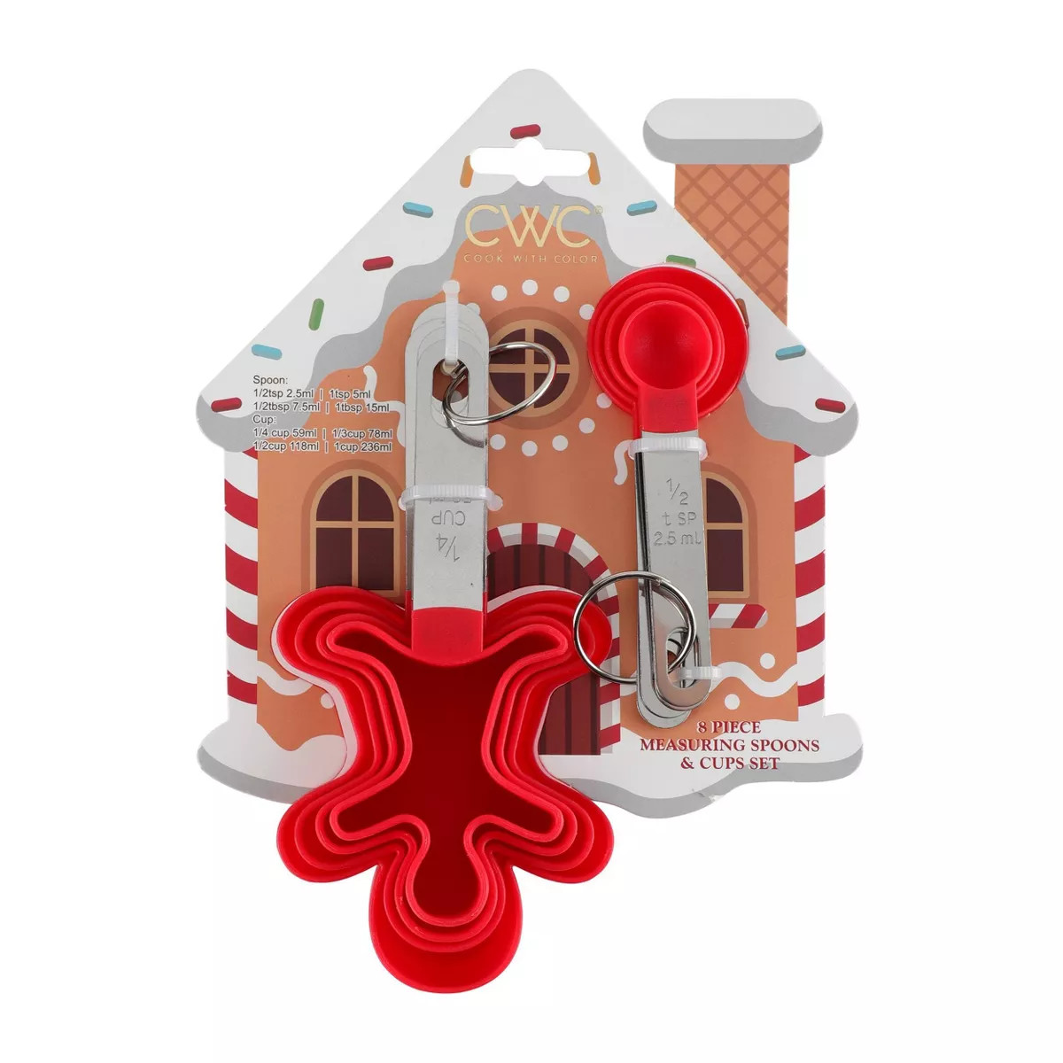 Cook With Color 8pc Gingerbread Measuring Cup and Spoon Set: Plastic, Dishwasher-Safe, Top-Rack, ... | Target