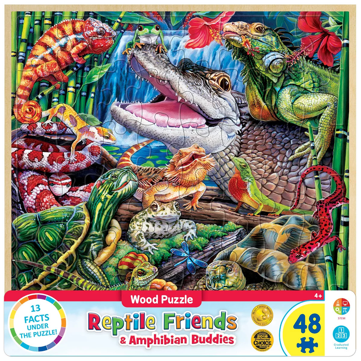 MasterPieces 48 Piece Jigsaw Puzzle for Kids - Reptiles - 12"x12" | Target