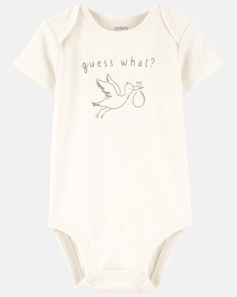 Baby Pregnancy Announcement Cotton Short-Sleeve Graphic Bodysuit - Ivory | Carter's Inc