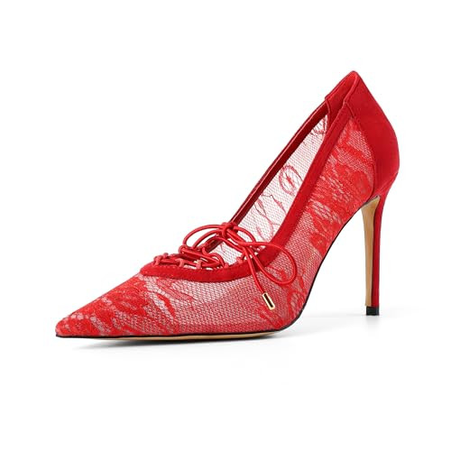 Women's Pumps Pointed Toe Heels Sexy Mesh Pumps High Stiletto Heels Party Homecoming Evening Wedd... | Amazon (US)
