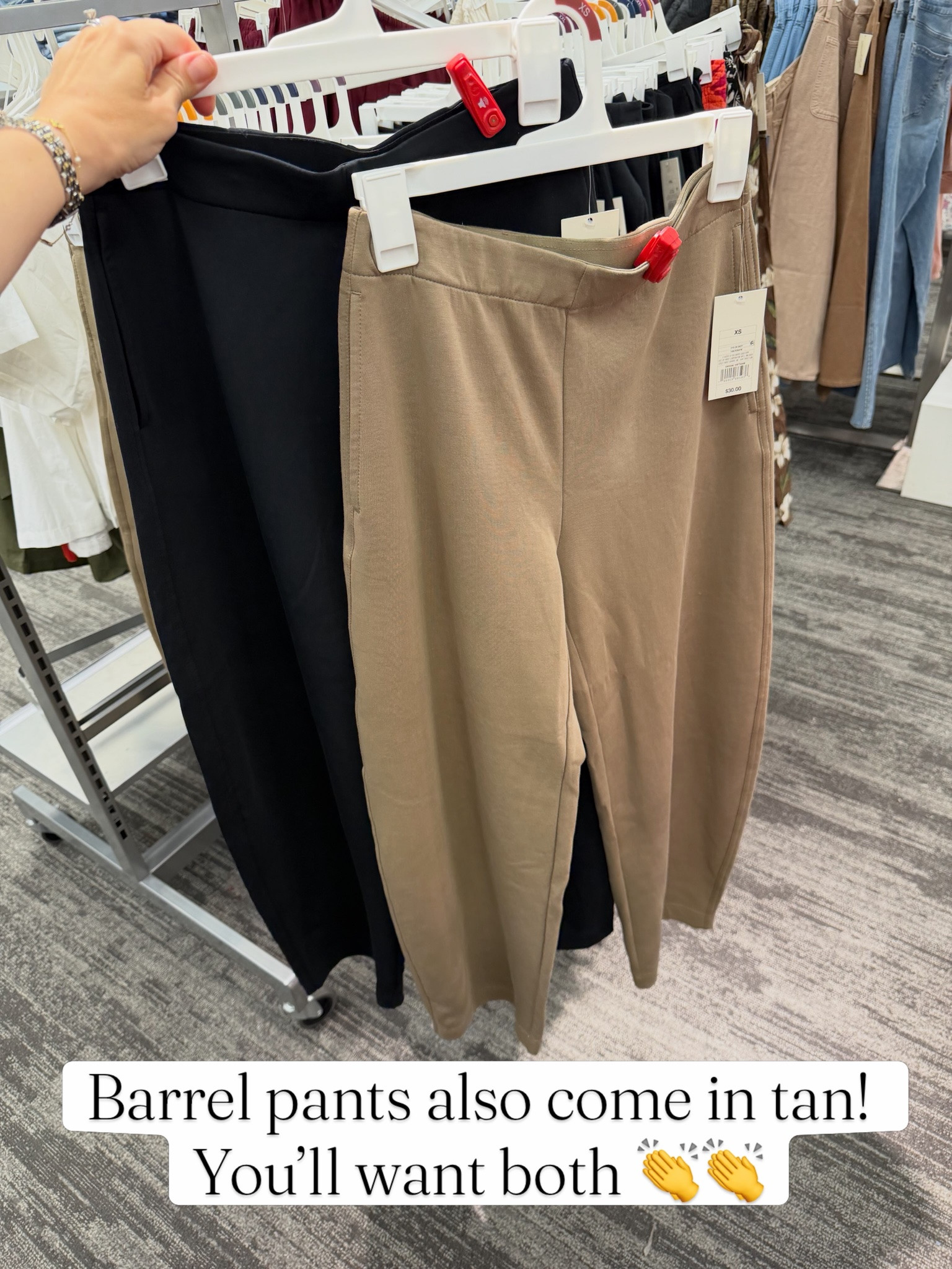 Target has barrel pants that are a great look for less for the $200 Ruti ones! #targetstyle