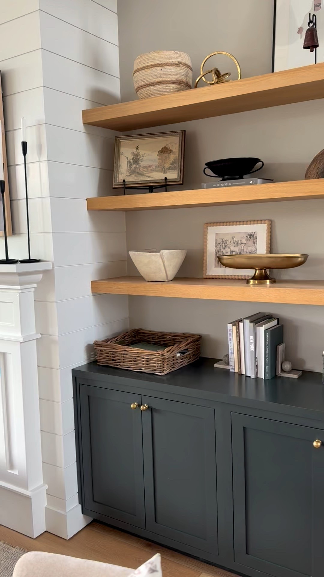 This shelf styling is really popping now. Just needed a vintage piece of art and some rearranging! 

#LTKStyleTip #LTKFindsUnder50 #LTKHome