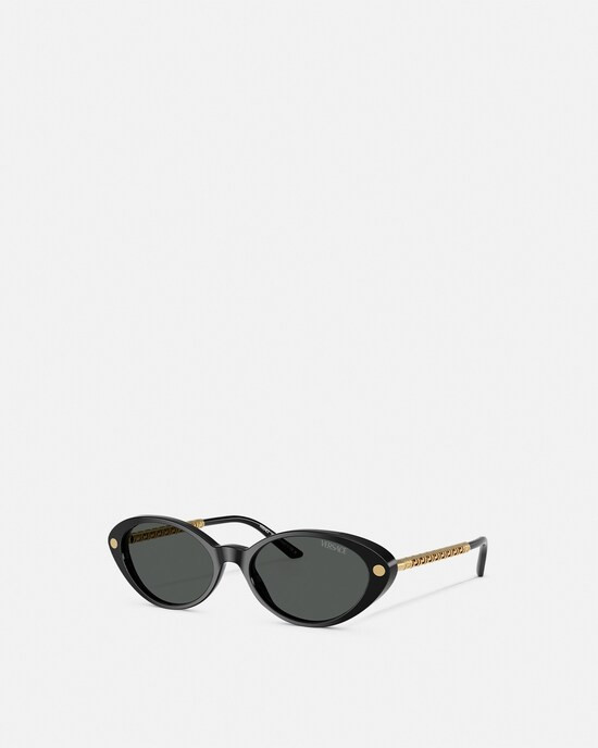 Tubular Greca Oval Sunglasses | Versace (US)