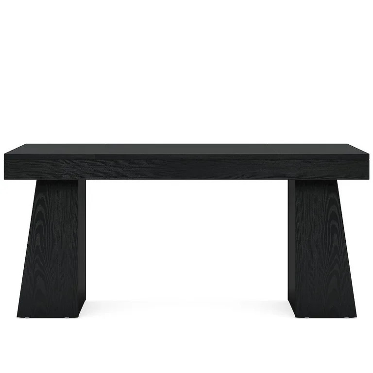 Emoottoo 55" Mid-Century Executive Desk - Black Wooden Trapezoid Base Workstation | Walmart (US)