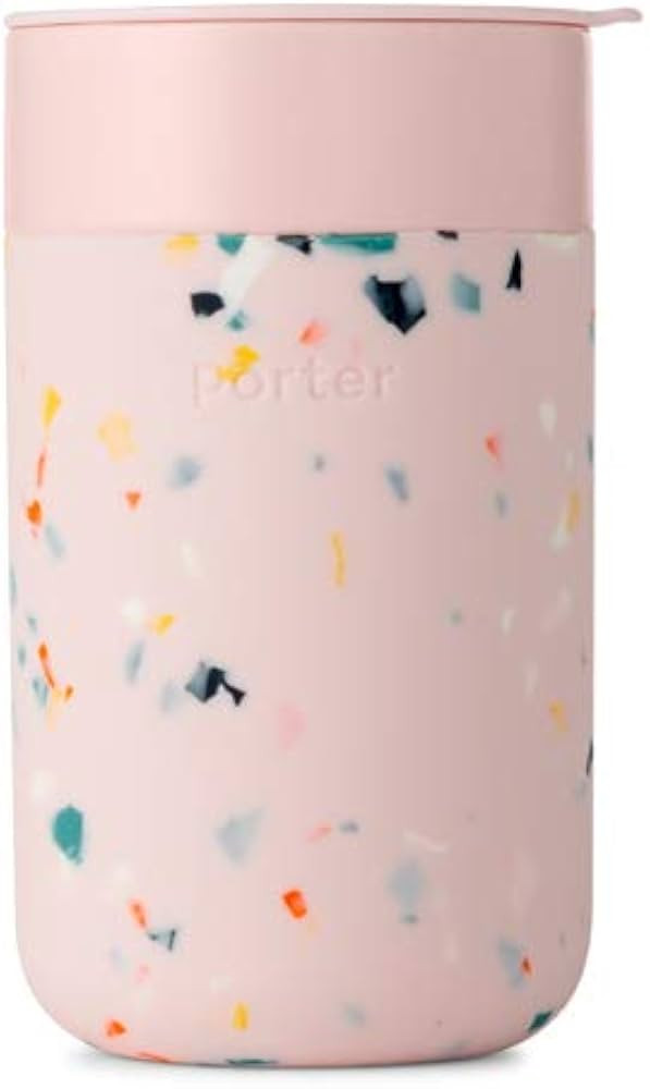 W&P Porter Ceramic Mug w/Protective Silicone Sleeve, Blush 16 Ounces On-the-Go Reusable Cup for C... | Amazon (US)