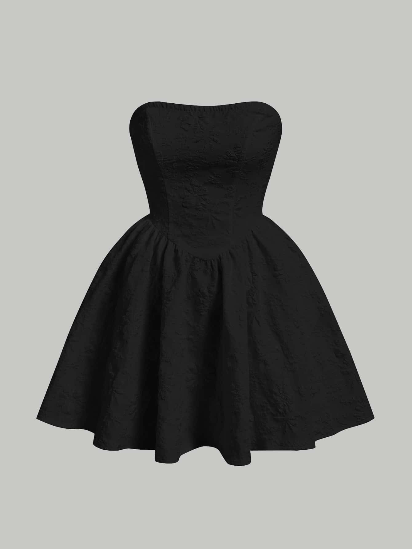 SHEIN MOD Jacquard Fit & Flare Tube Dress | SHEIN