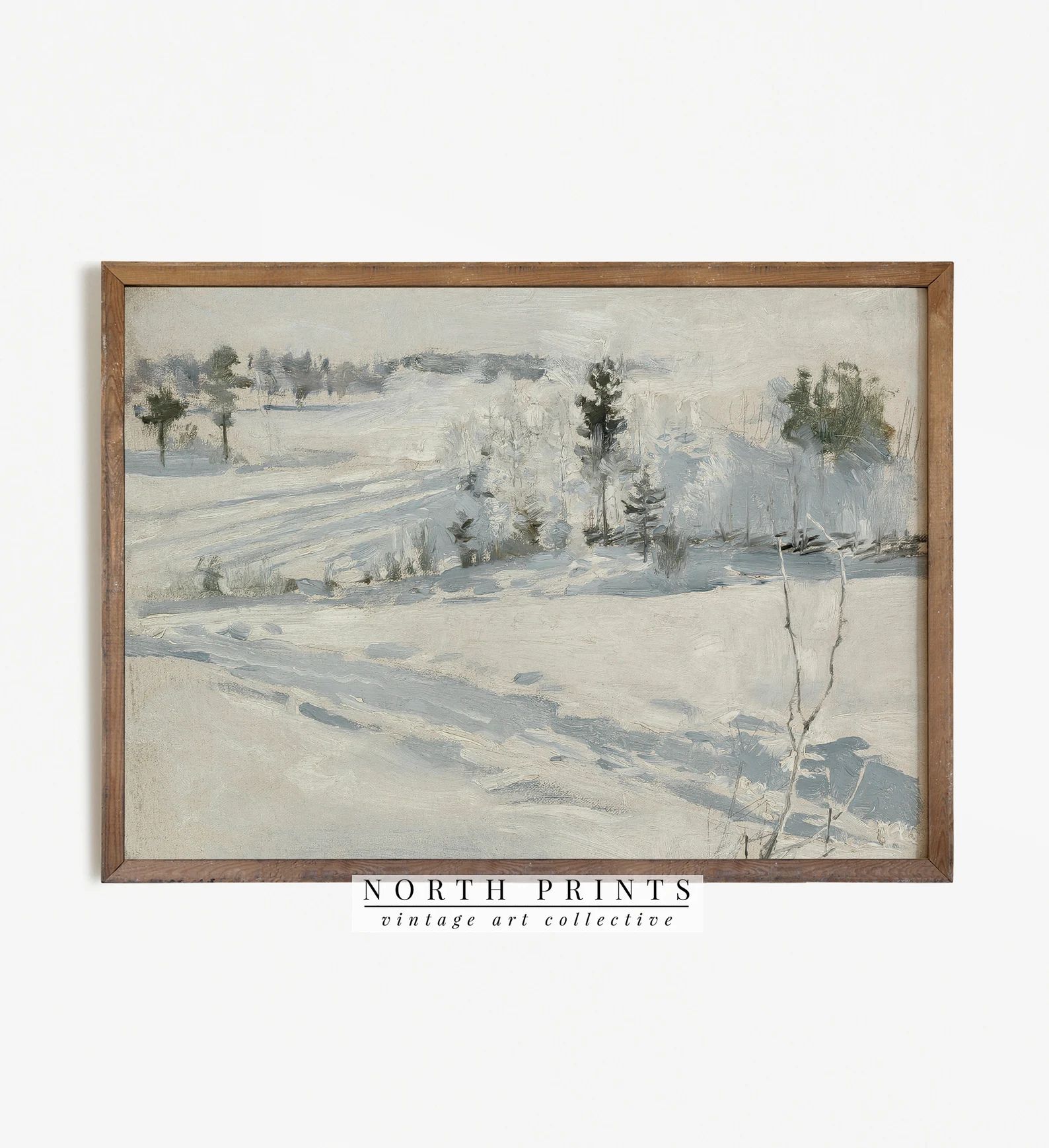 Snowy Winter Landscape Print | Vintage Holiday Wall Decor PRINTABLE | 849 | Etsy (US)