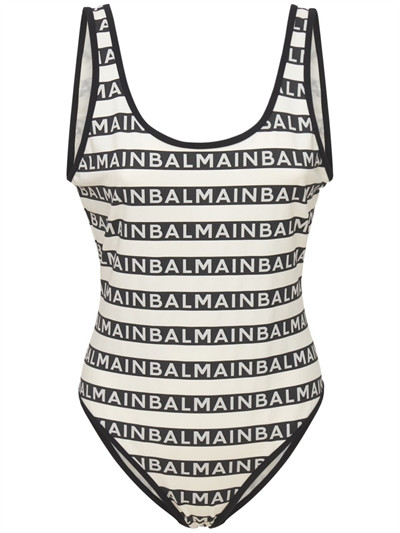 Balmain - Logo one piece swimsuit - Black/White | Luisaviaroma | Luisaviaroma
