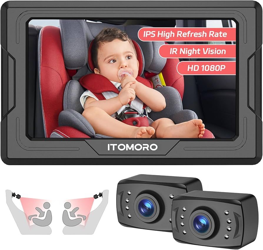 Itomoro Baby Car Camera HD 1080P Dual-Channel Display Baby Car Monitor with 2 IR Night Vision Cam... | Amazon (US)