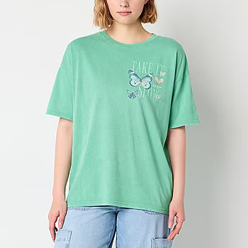 Arizona Juniors Womens Crew Neck Short Sleeve Graphic T-Shirt - JCPenney | JCPenney