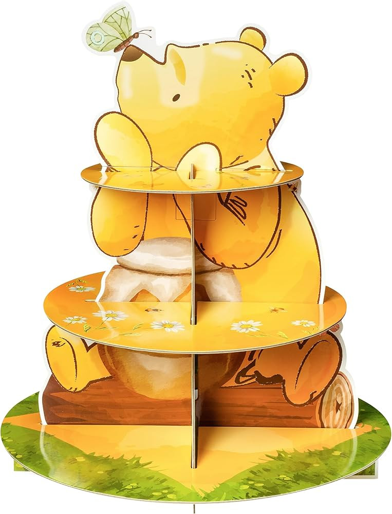 Winnie Dessert Holder 3 Tier Winnie Party Dessert Holder Winnie Theme Cardboard Cake Stand for Bi... | Amazon (US)