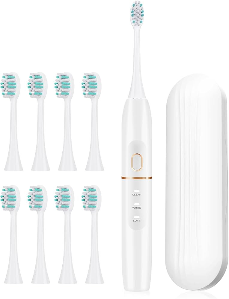 kingheroes Electric Toothbrush Set, Sonic Toothbrush with 4 Modes, 42000 VPM Motor, One Charge fo... | Amazon (US)
