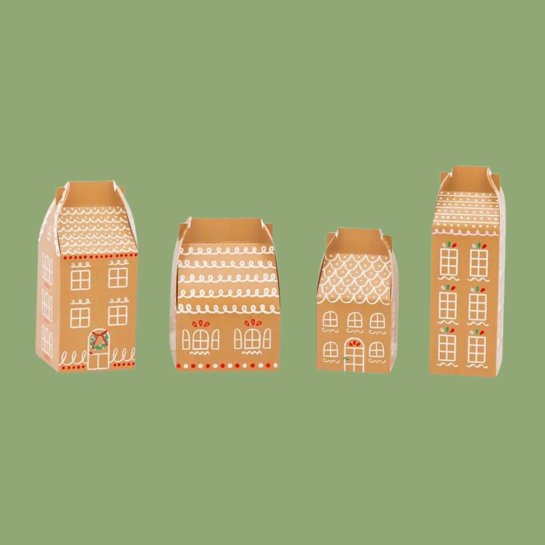 Party Favor Boxes, Gingerbread House Advent Boxes Set of 25 - Etsy | Etsy (US)