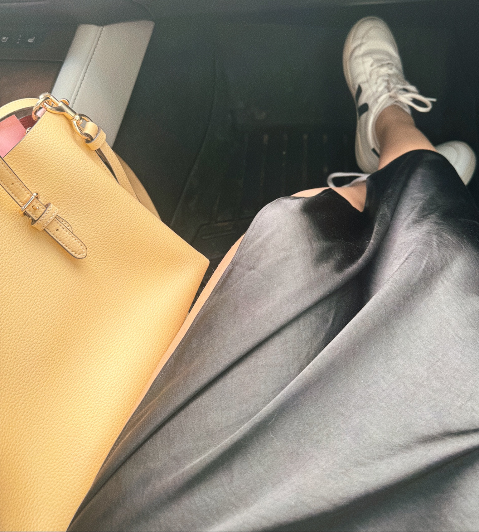 Some of the most versatile pieces in my closet: 
1. Vejas 
2. Pastel color purse 
3. Black maxi silk skirt!

Wearing size 8 in the Vejas (I’m usually a 7.5 I could’ve done a 7). Size 4 in the maxi skirt from Madewell and yellow purse is coach! Wore this to Easter but great pieces for the office, girls brunch, or a warm weekend  

#LTKxMadewell #LTKSeasonal #LTKStyleTip