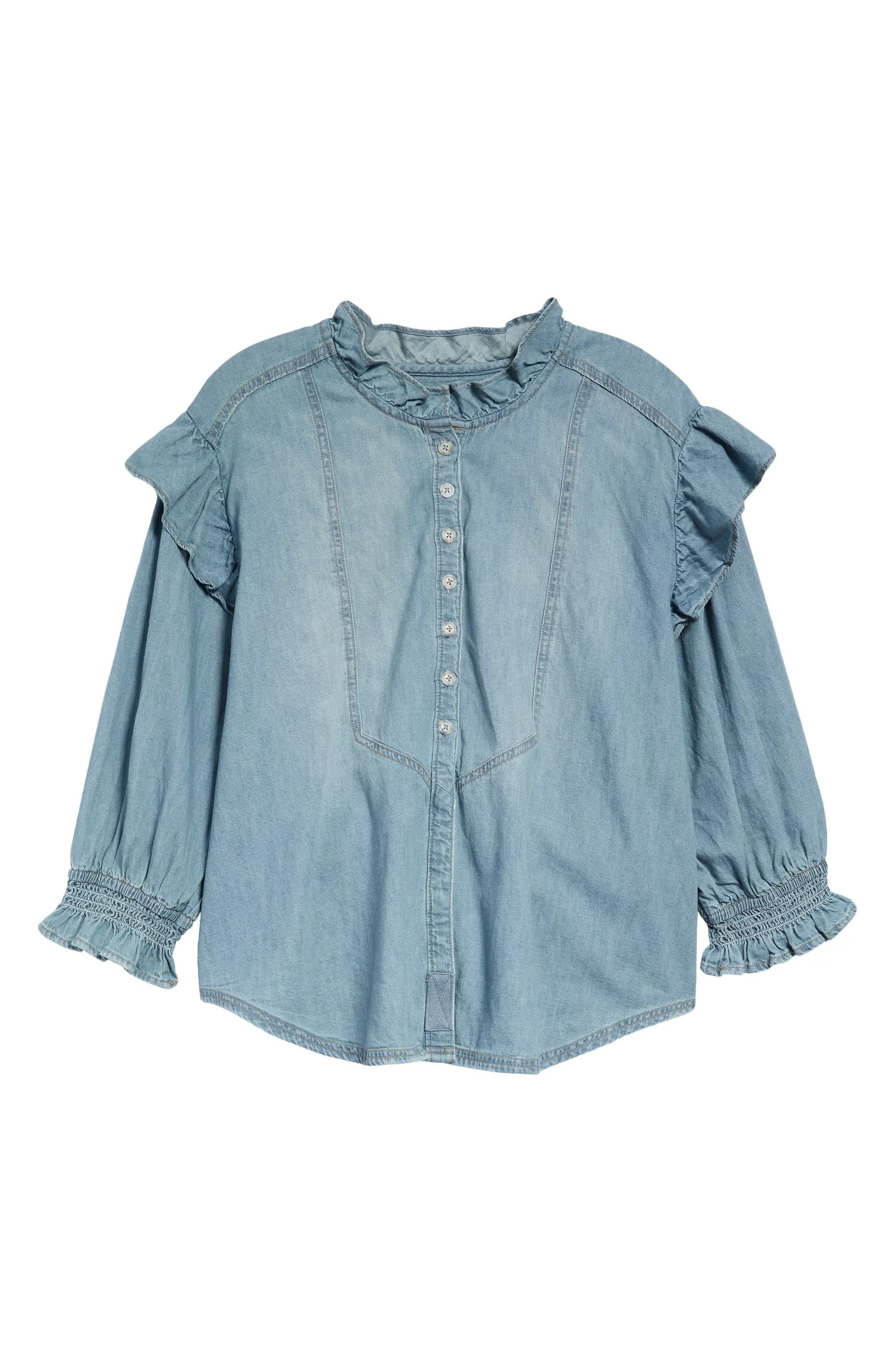Free People Louise Denim Button-Up Top | Nordstrom | Nordstrom