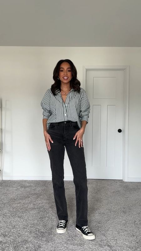 Code AFNENA on Abercrombie! All denim is 25% OFF plus 15% OFF with my code and FREE shipping and returns. Wearing a medium in the striped button down shirt (could have done a Small) and 26 long in black straight jeans - I’m 5’8”










Denim try on
Denim under $100
Denim haul 
Abercrombie 
Abercrombie denim 
Abercrombie sale

#LTKunder100 #LTKstyletip #LTKsalealert