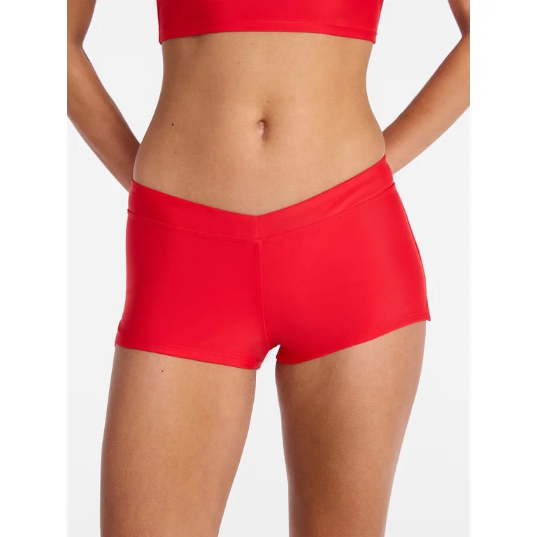 No Boundaries Solid Red Swim Shorts, Women's XXS-XXL | Walmart (US)