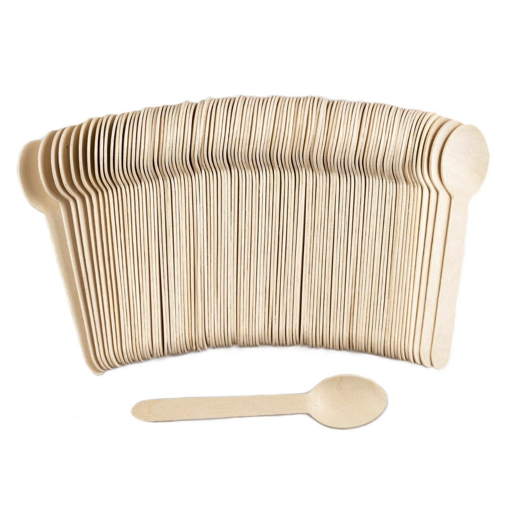 Wooden Disposable Spoons, 100pcs,  6in Biodegradable Spoons, Compostable Spoons, Wooden Craft Spo... | Walmart (US)