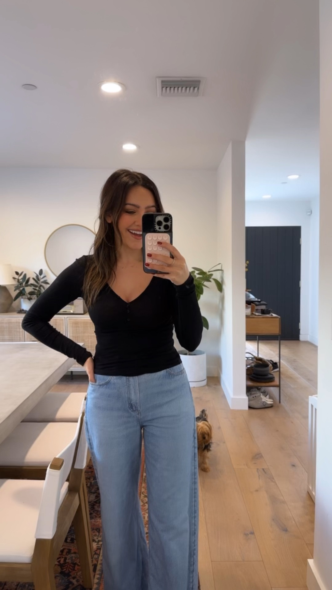 The sweatpant “jeans” I’m obsessed with 🙉 They’re so comfy and look just like denim. They run true to size and are back in stock! Also linked some of my favorite basics and boots 🍂💙